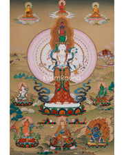 Himalayan Thangka of 1000 Armed Chenrezig
