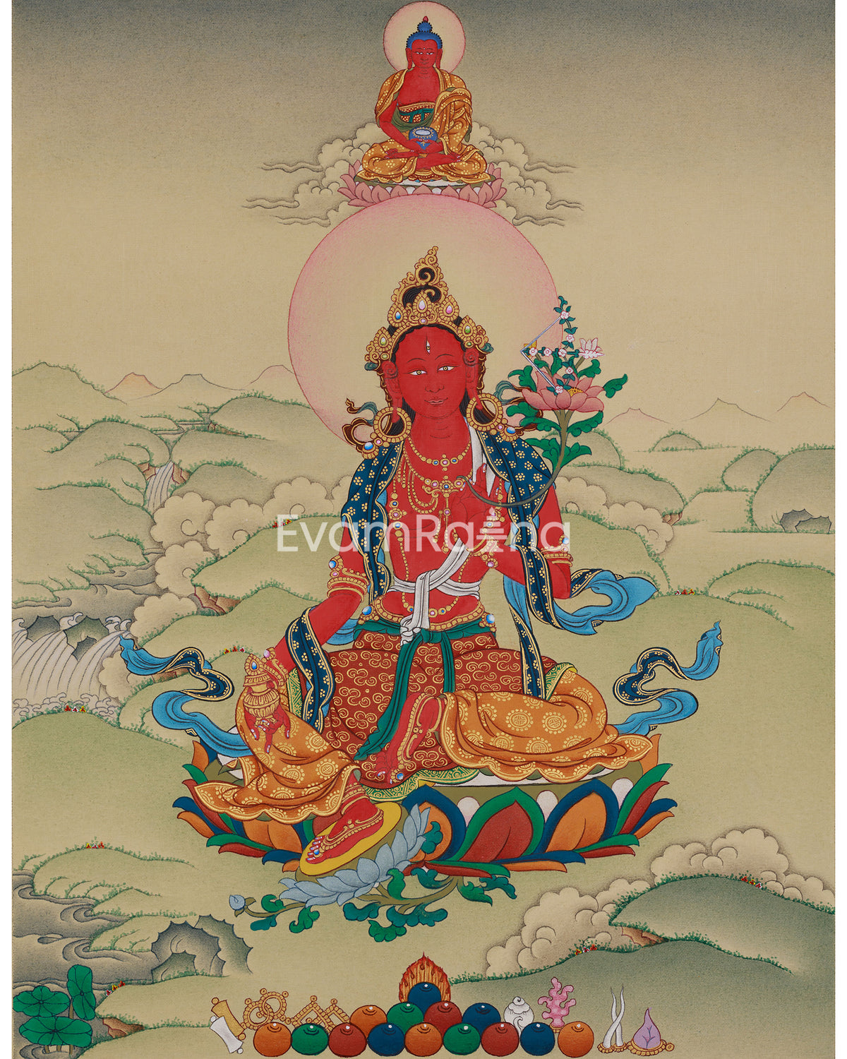 Traditional Thangka of Red Tara