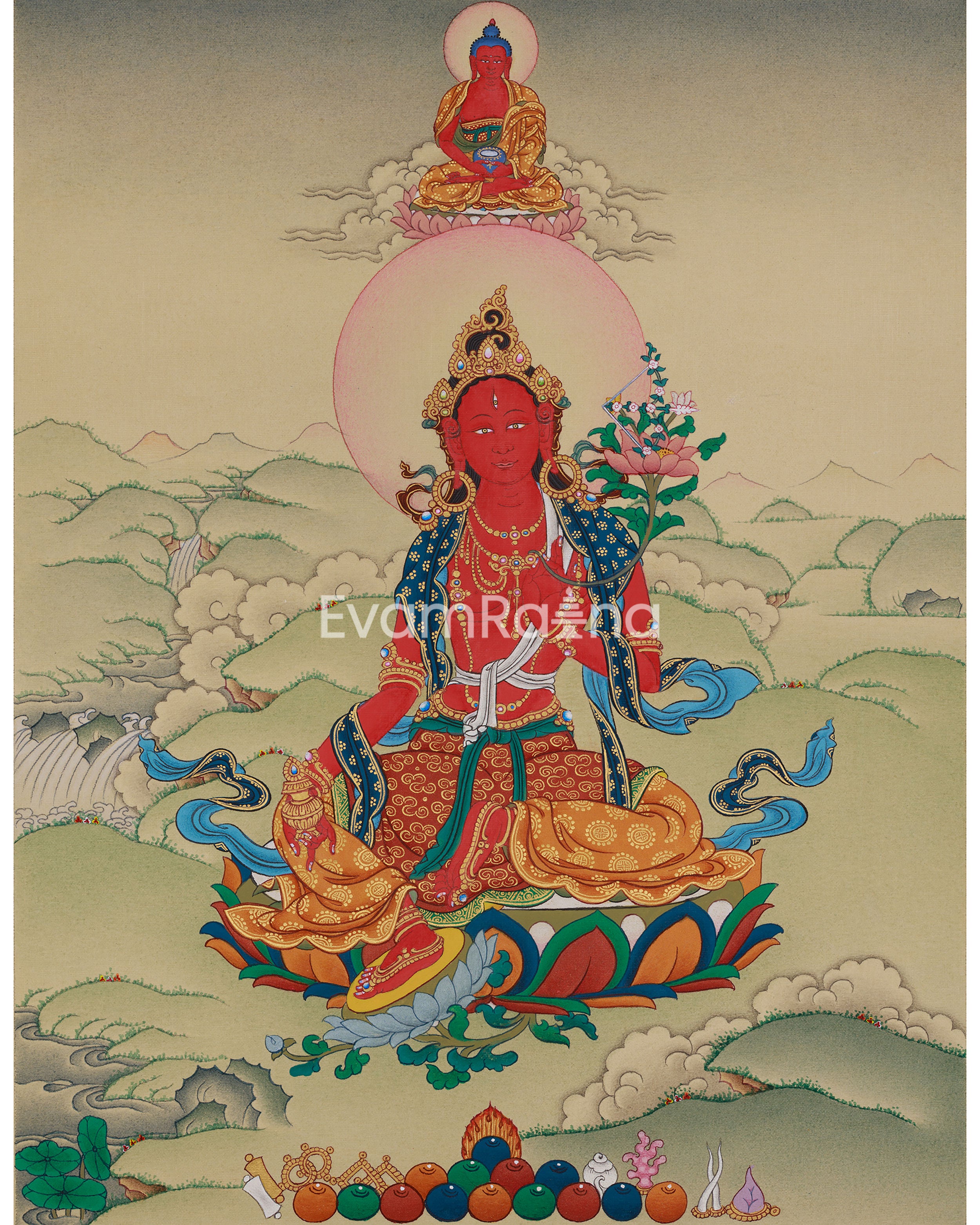 Traditional Thangka of Red Tara