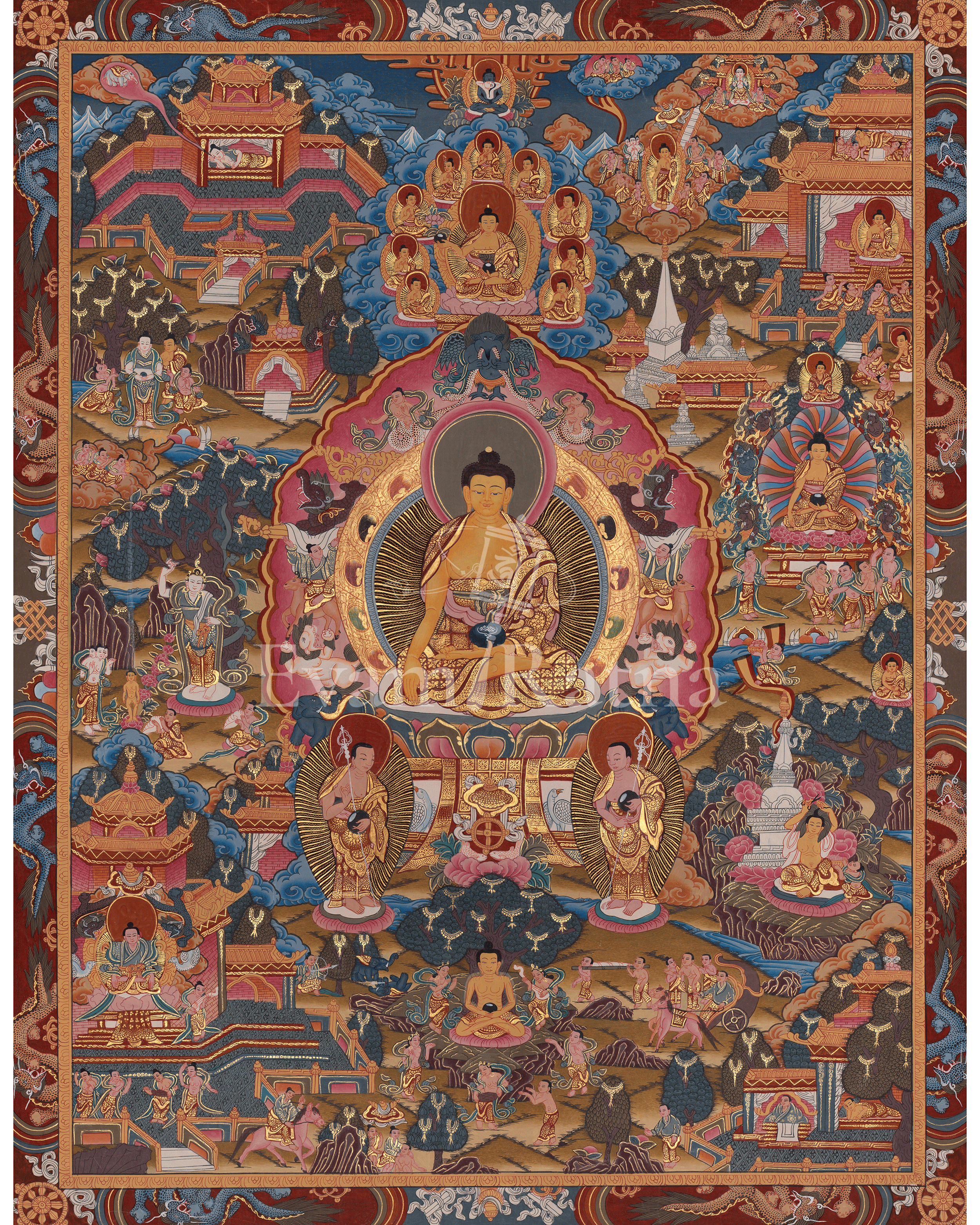 Buddha Life Story Himalayan Artwork