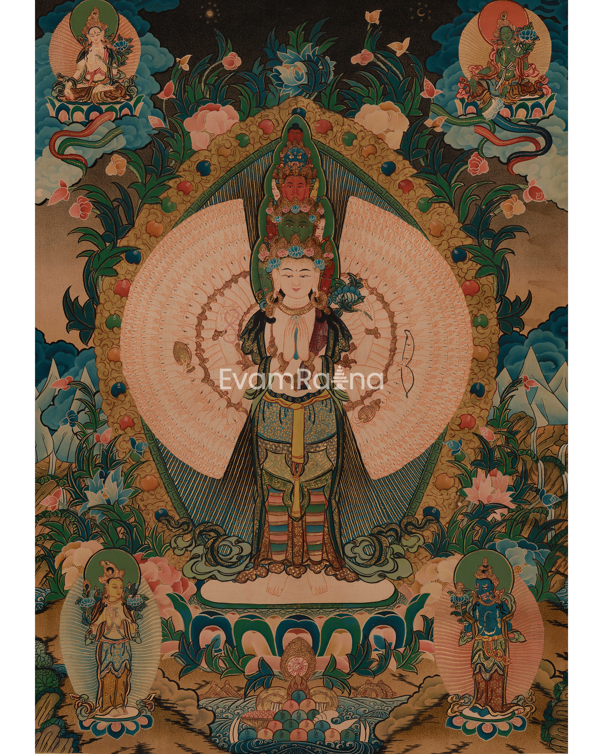 Himalayan 1000 Armed Chenrezig Thangka