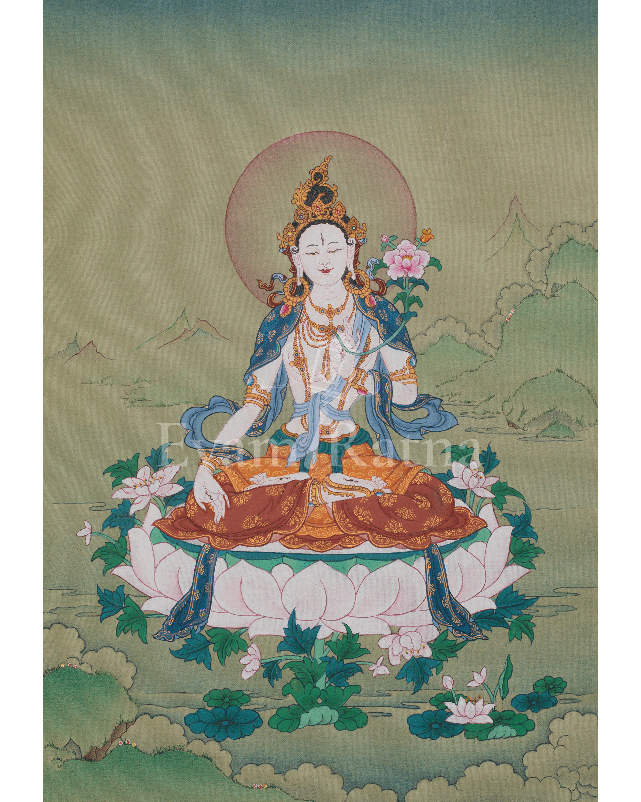 White Tara Compassion Symbol Thangka