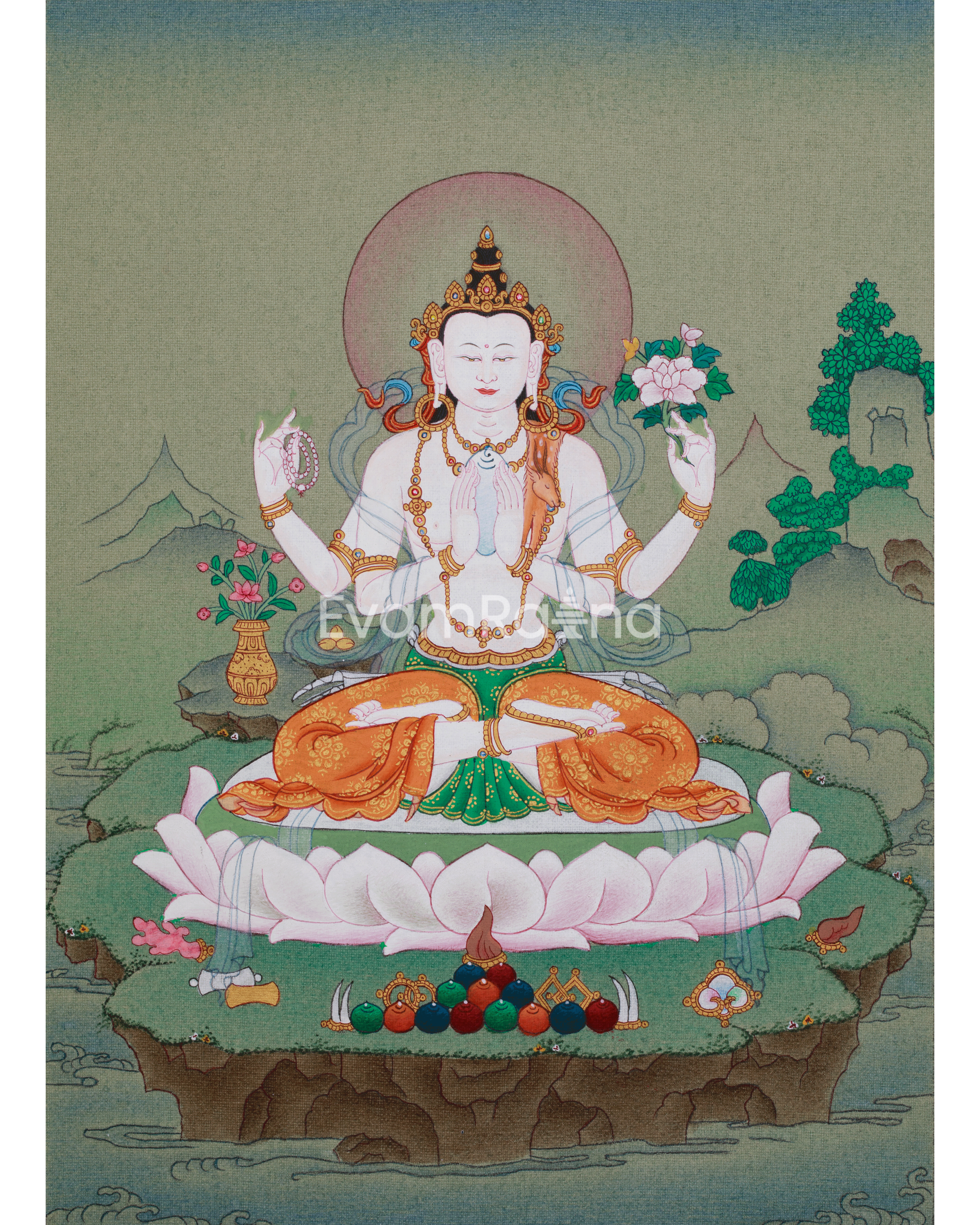 Chenrezig Blessings Thangka | A Sacred Symbol of Compassion