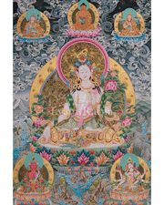 White Tara With Other Deities Thangka