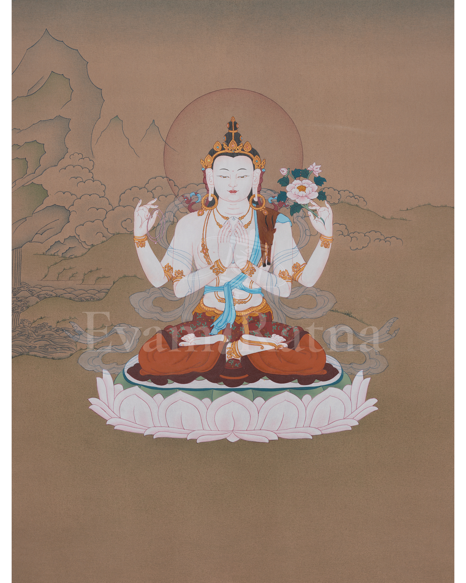 Chenrezig Compassion Deity Thangka
