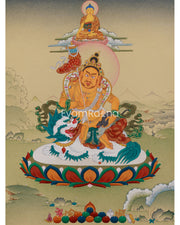 Himalayan Thangka of Namtoshe with Ratnasambhava
