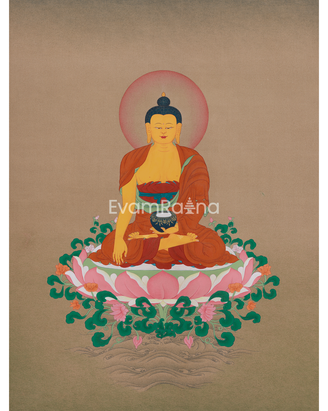 Spiritual Thangka Of Shakyamuni Buddha