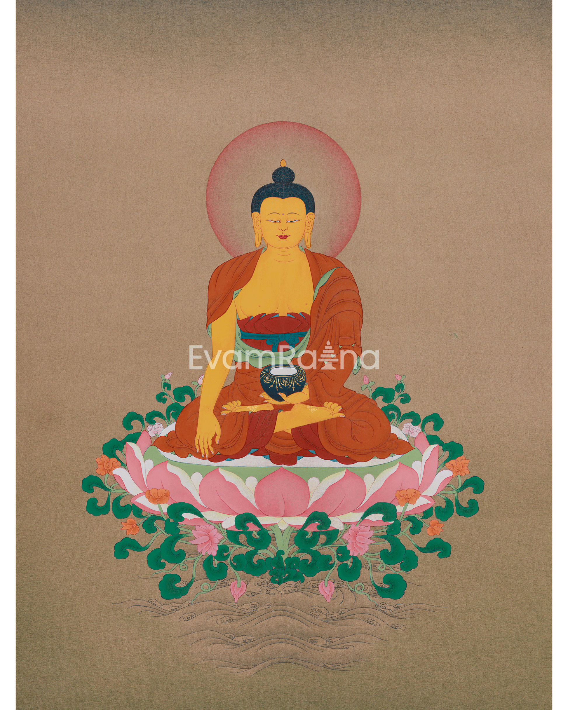 Spiritual Thangka Of Shakyamuni Buddha