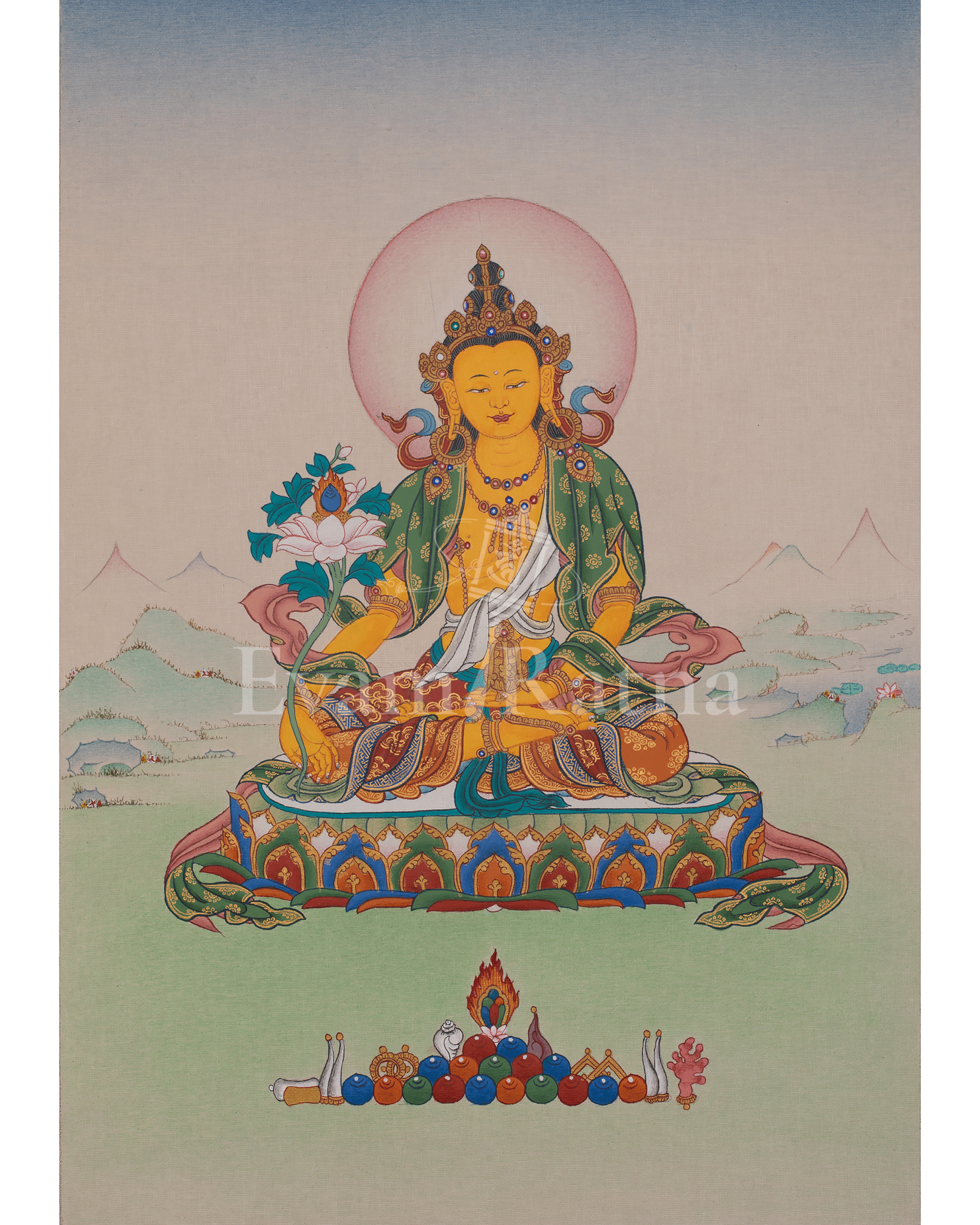Ksitigarbha Bodhisattva Thangka | Revered Bodhisattva In Mahāyāna Buddhism