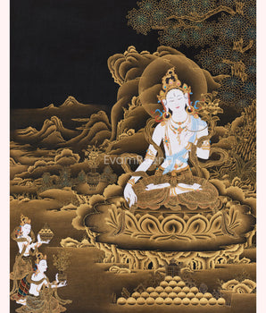 Premium White Tara Bodhisattva Painting