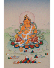 Dzambhala Spiritual Artwork | Tibetan Thangka of Wealth And Prosperity