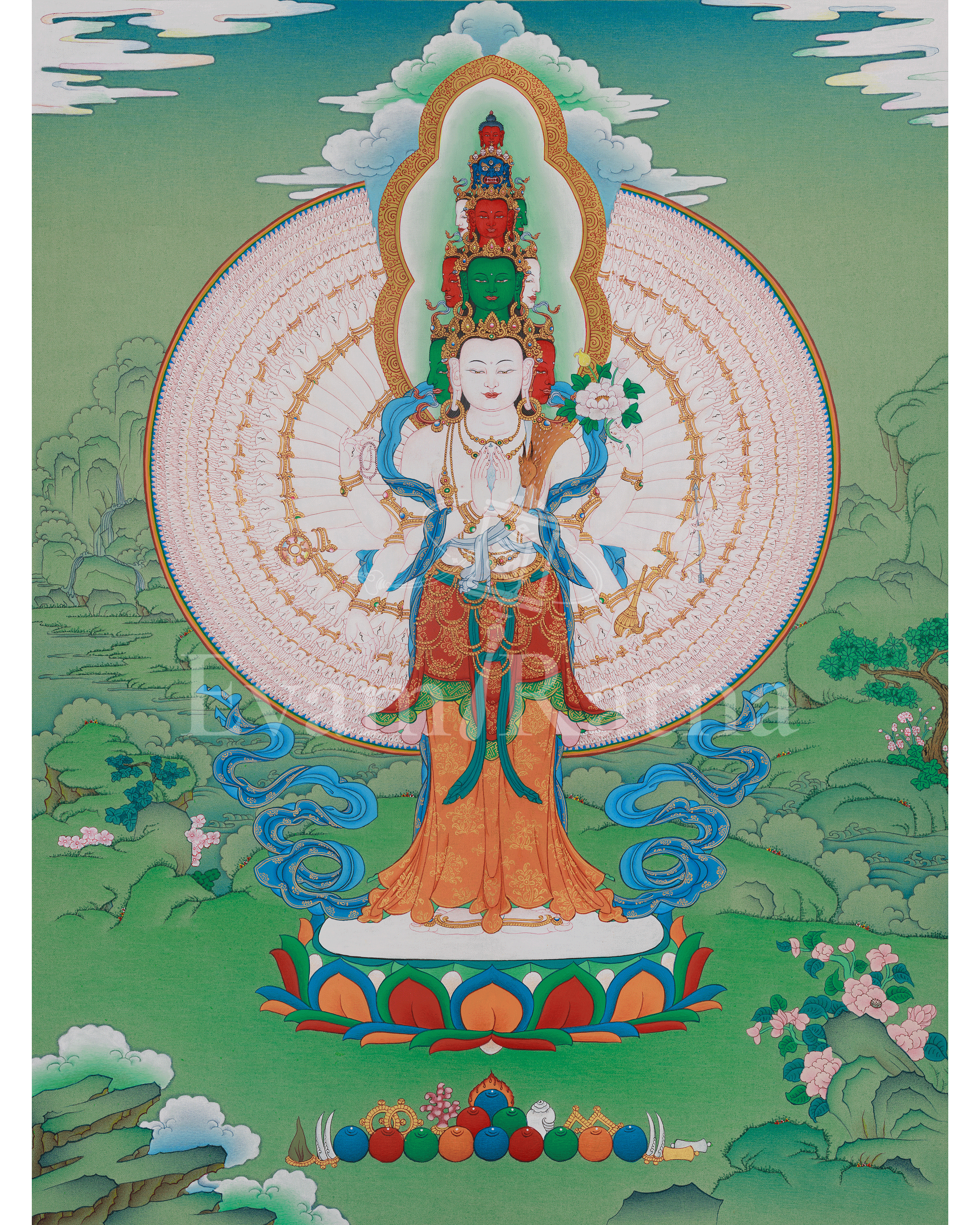 Tibetan 1000 Armed Chenrezig Art | Sacred Compassion Deity