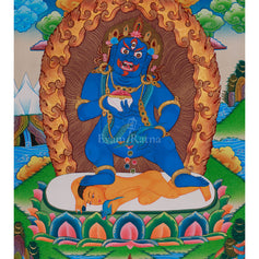 Traditional Thangka of Black Dzambhala 