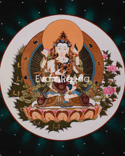 Traditional Thangka of Vajrasattva With Consort