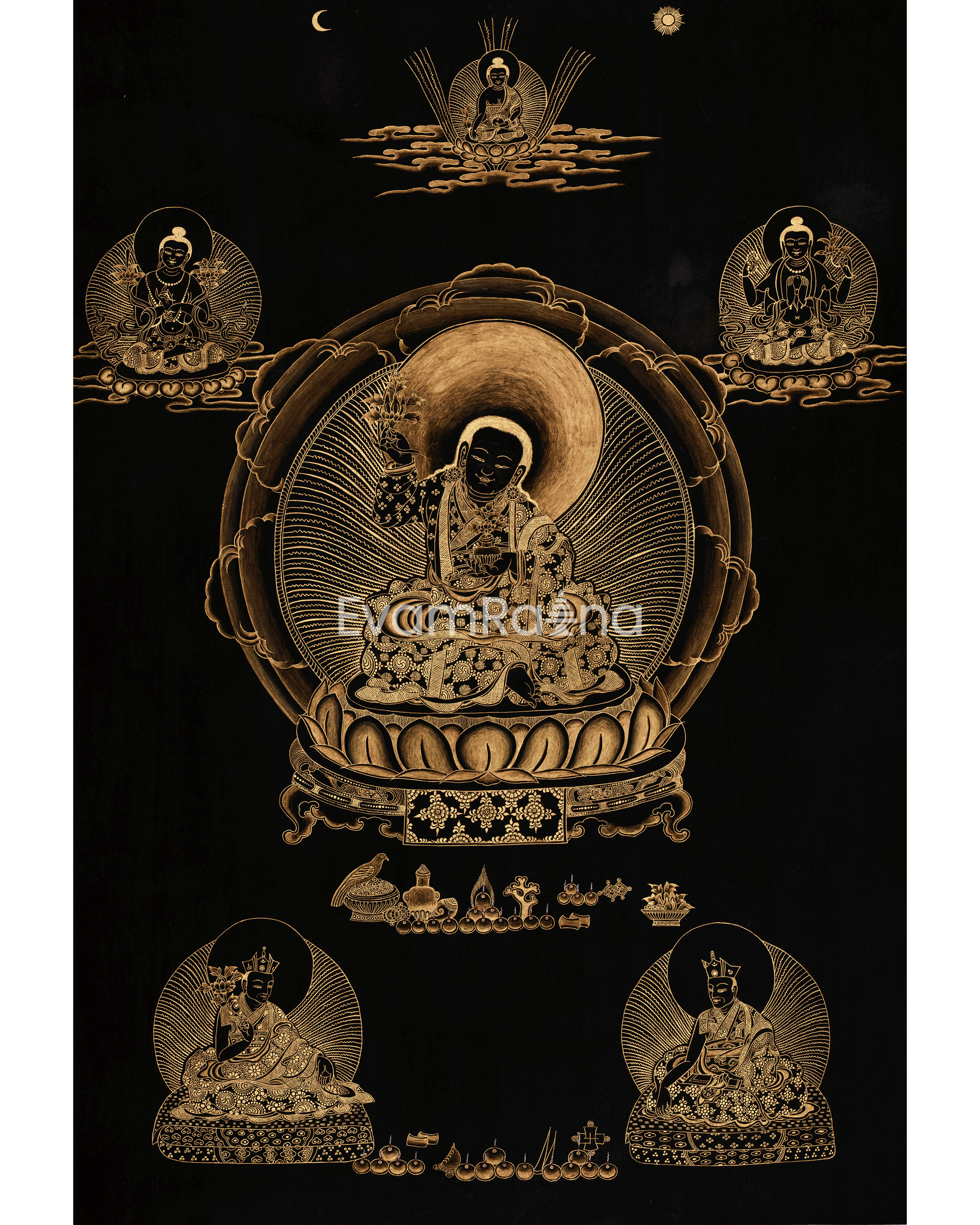 Traditional Thangka of Yuthok Yonten Gonpo