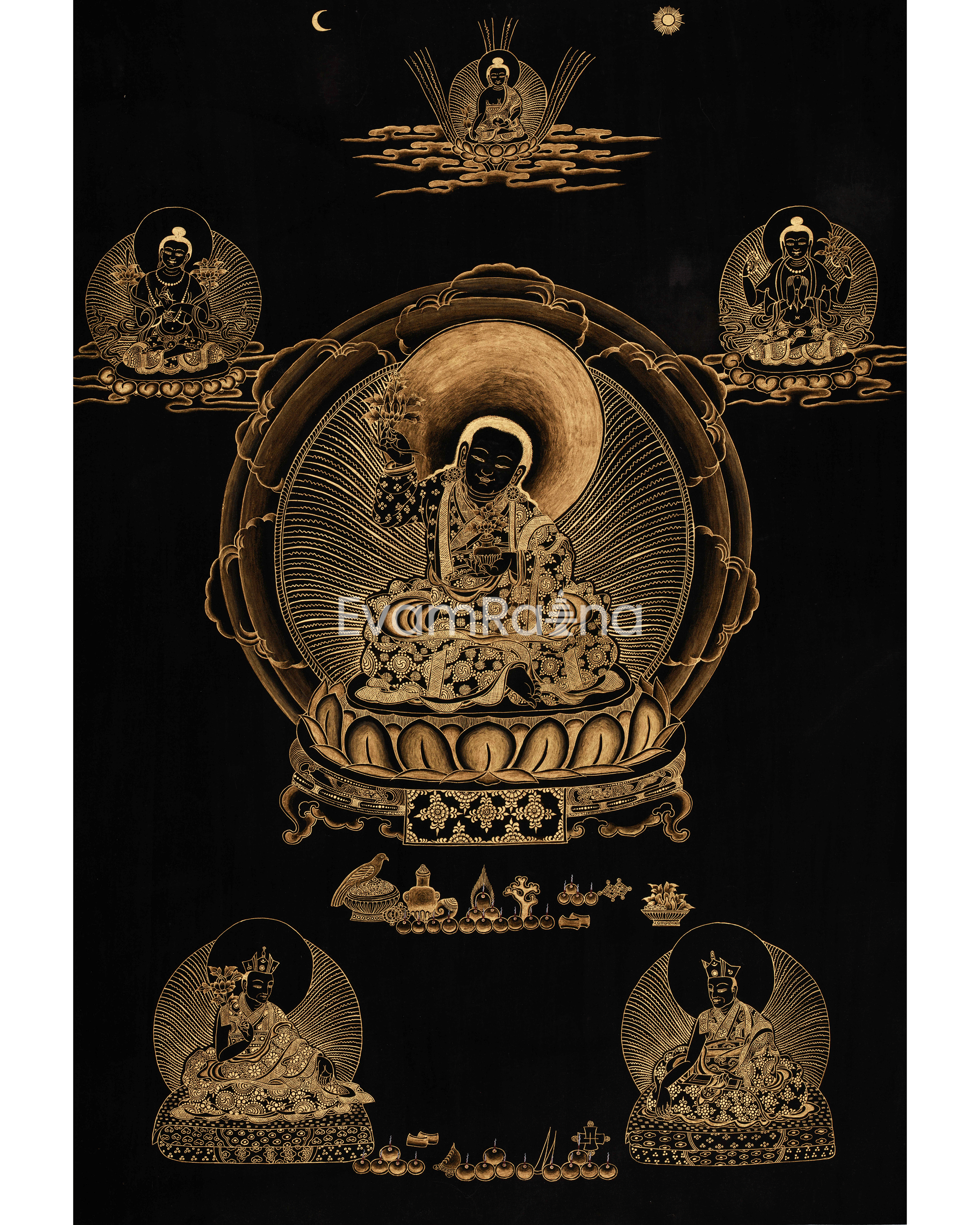Traditional Thangka of Yuthok Yonten Gonpo