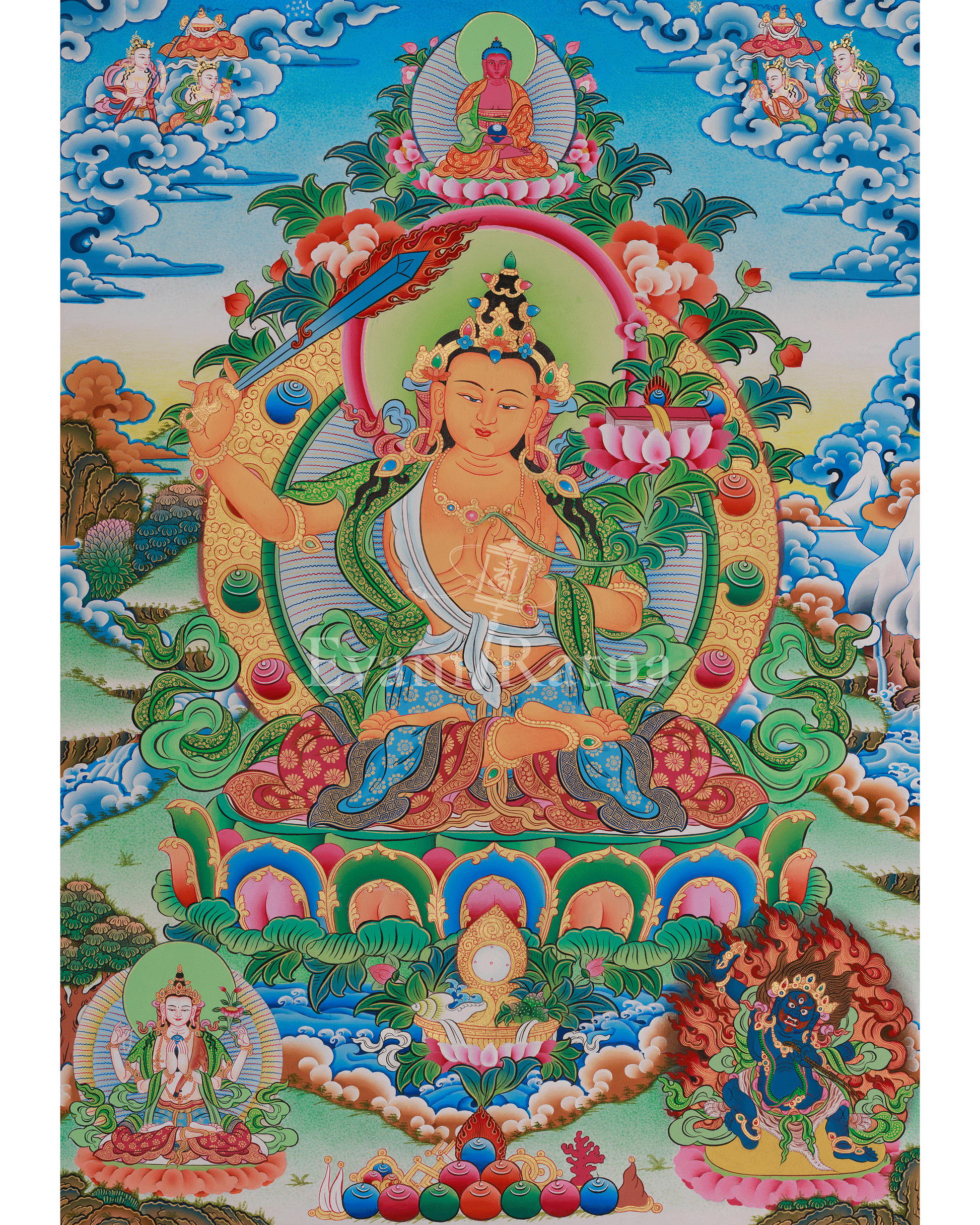 Manjushri the Buddha of Wisdom Thangka