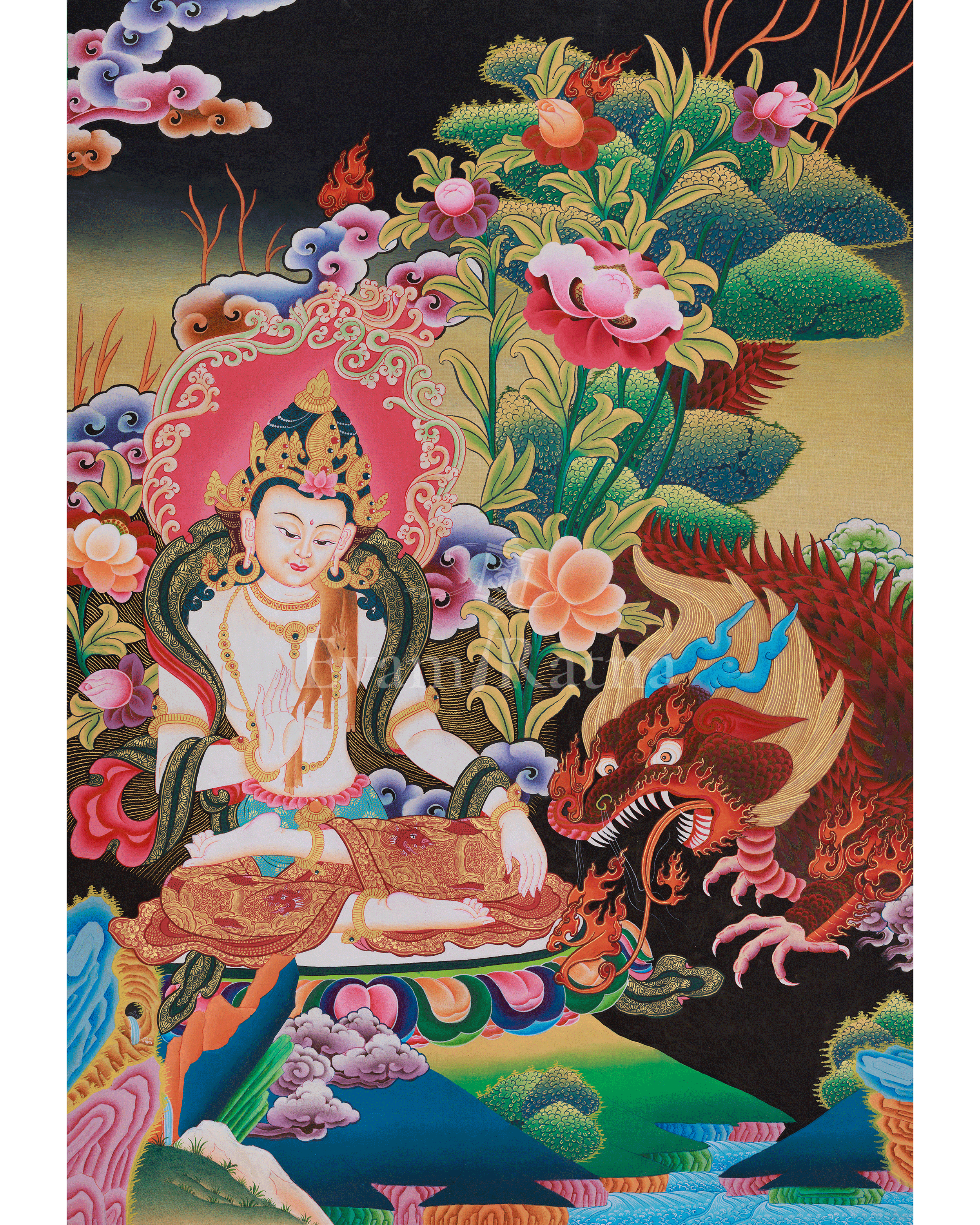 Traditional Two-Armed Chenrezig Thangka 