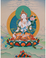 Thangka of Long Life Goddess White Tara