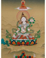 longevity Deity White Tara With Amitabha Buddha | Female Buddha
