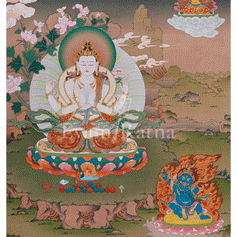 Four Armed Chenrezig Tibetan Artwork