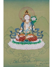 Healing Deity White Tara Artwork | Sita Tara | Seven-Eyed Traditional Thangka