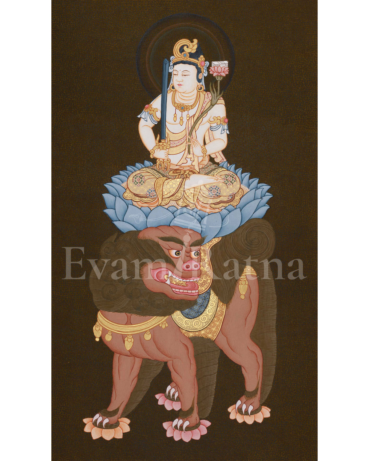 Simhananda Manjushri Thangka