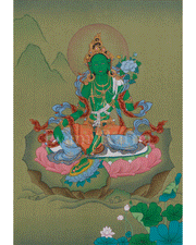 Tibetan Thangka of Shyama Tara | Embodiment of Compassion and Swift Aid | Green Tara