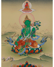 Hand Painted Green Tara Thangka | Compassion, Protection, and Swift Blessings