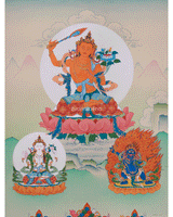 Manjushri with Chenrezig and Vajrapani