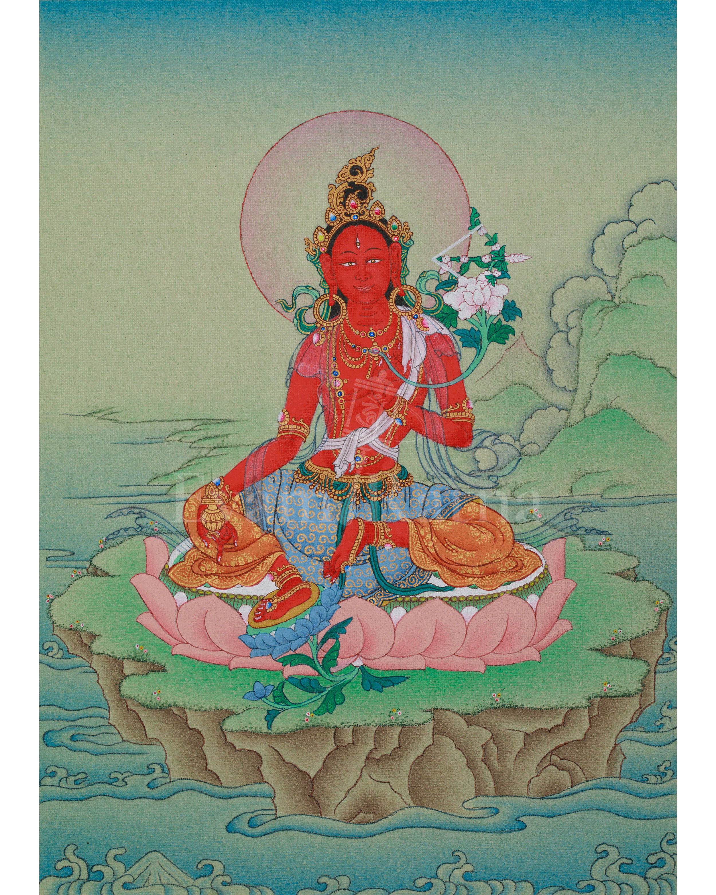 Sacred Red Tara Thangka | Fearless Protection and Meditation Practice