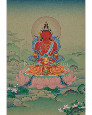 Traditional Buddha Amitayus Thangka | Longevity, Wisdom, and Enlightened Blessings