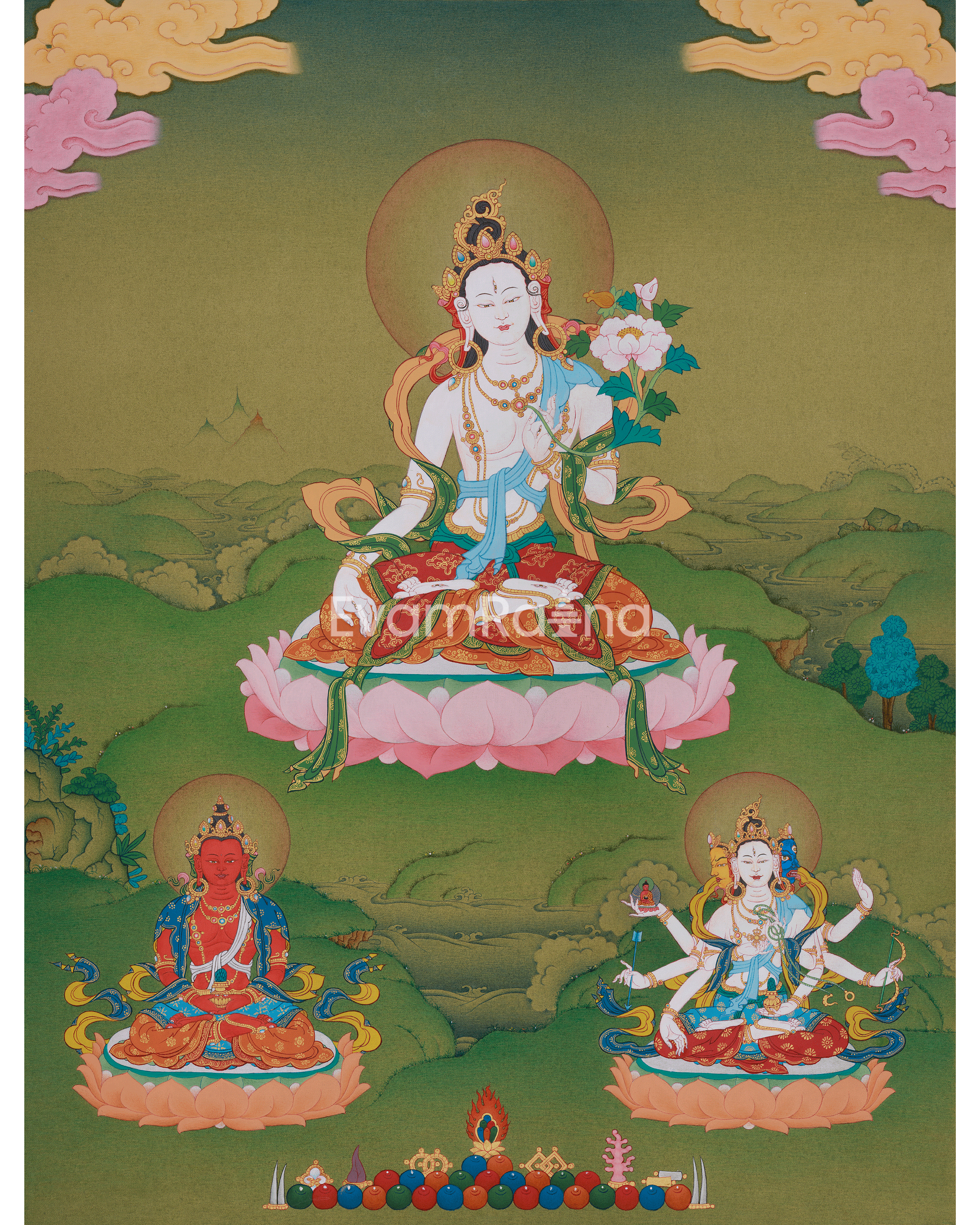 Healing Deity White Tara Thangka | Sita Tara | Wall Hanging