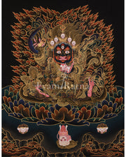 Thangka of Fierce Mahakala Bernagchen | Wrathful Protector Deity