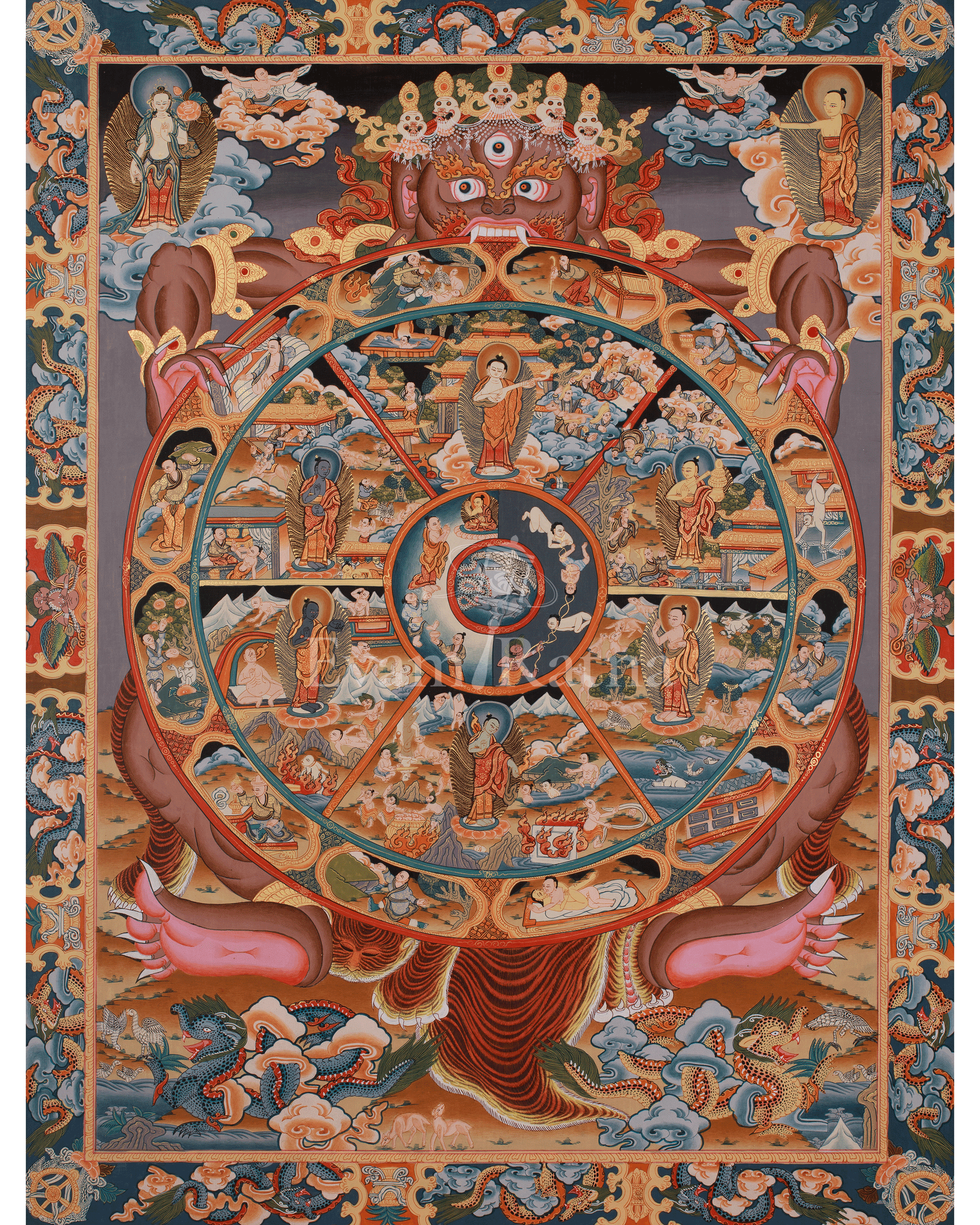 Hand-painted Wheel of Life Thangka