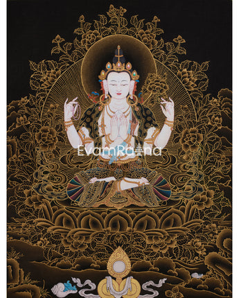 Sacred Thangka Of Chenrezig