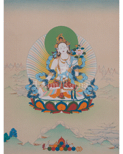 White Tara Spiritual Artwork | Sita Tara | Healing Deity | Traditional Thangka