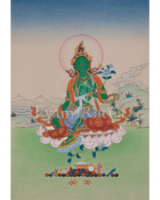Goddess Shyama Tara Thangka | Green Tara Artwork of Compassion and Protection