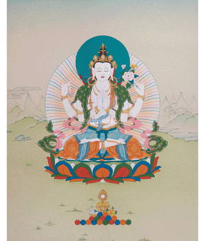 Handmade Chenrezig Thangka