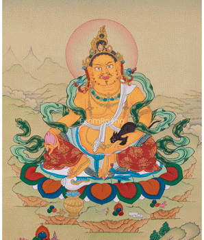 Original Hand-Painted Dzambhala Thangka, Guardian of Prosperity | For Abundance
