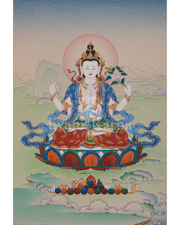 Chenrezig Spiritual Thangka Art