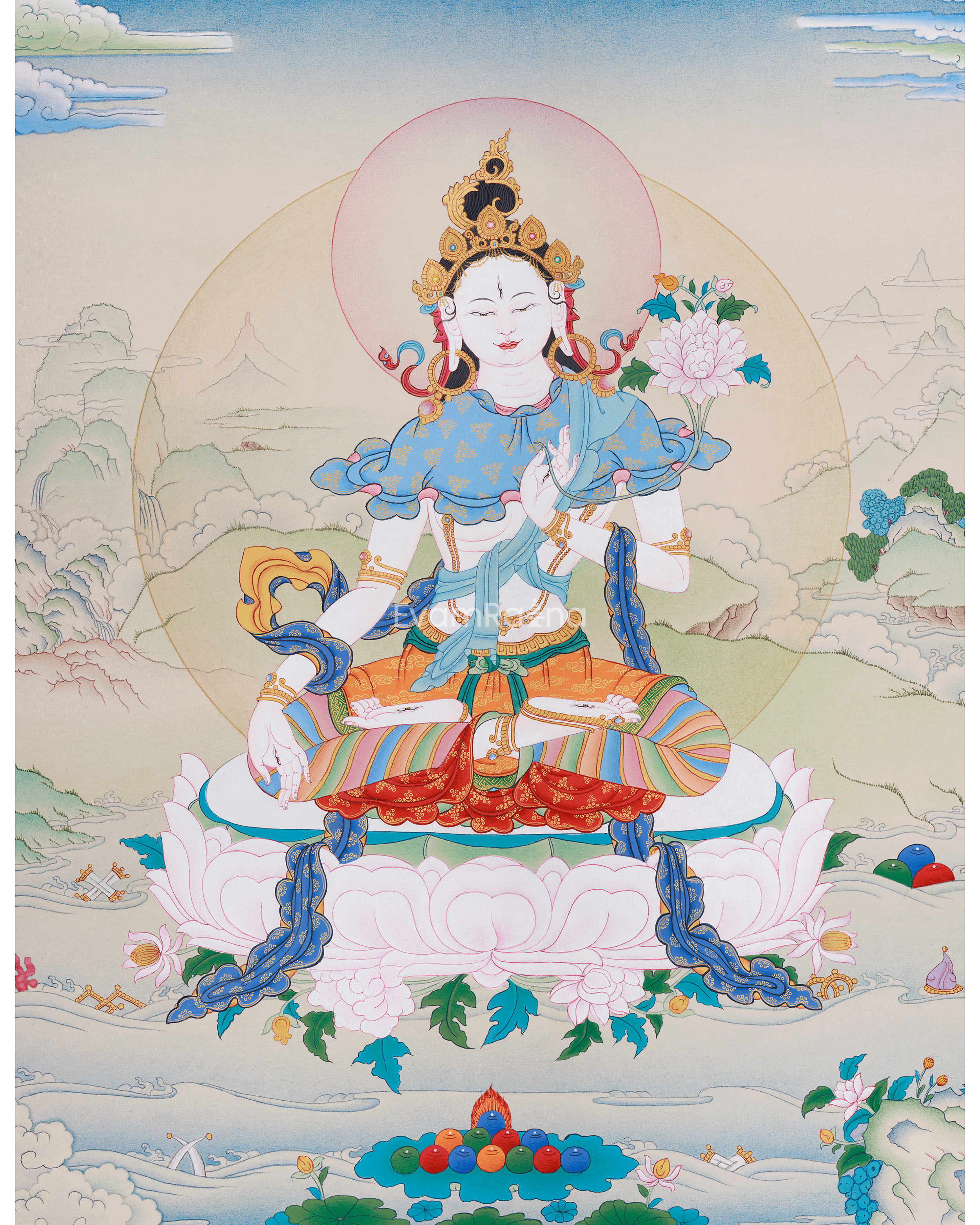 Buddhist Goddess White Dolma 