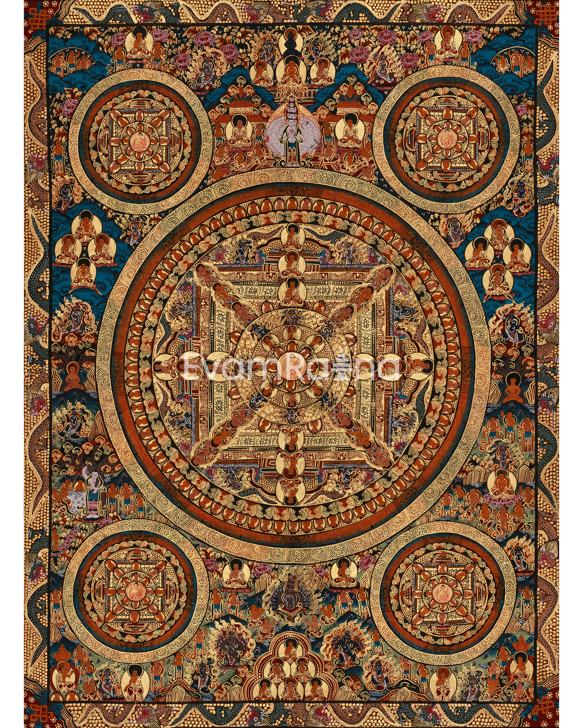 Hand-Painted Buddha Mandala Art