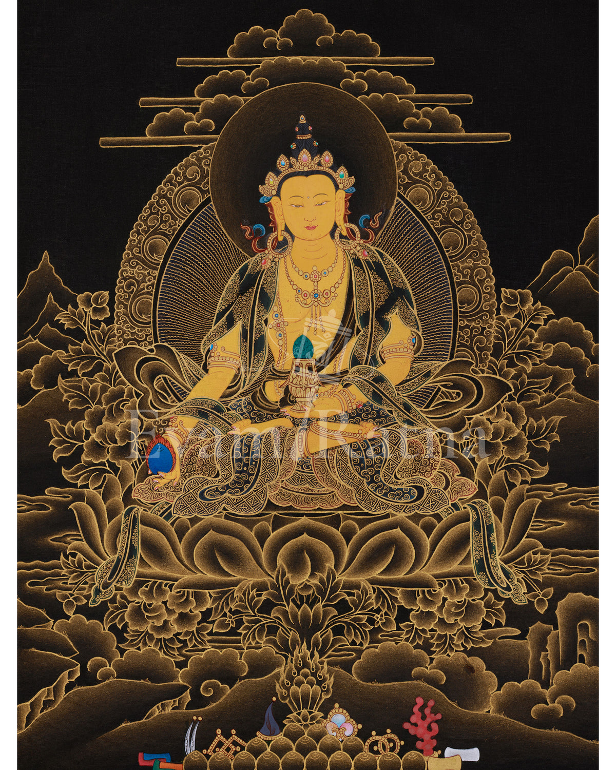 Kshitigarbha Bodhisattva of Compassion Thangka | Himalayan Art