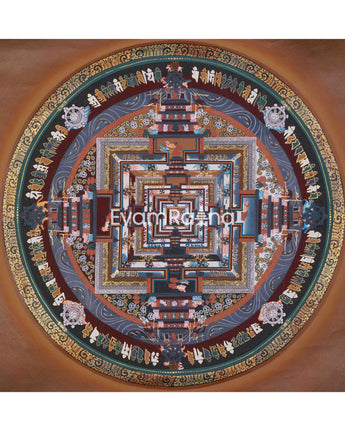 Traditional Thangka Of Kalachakra Mandala