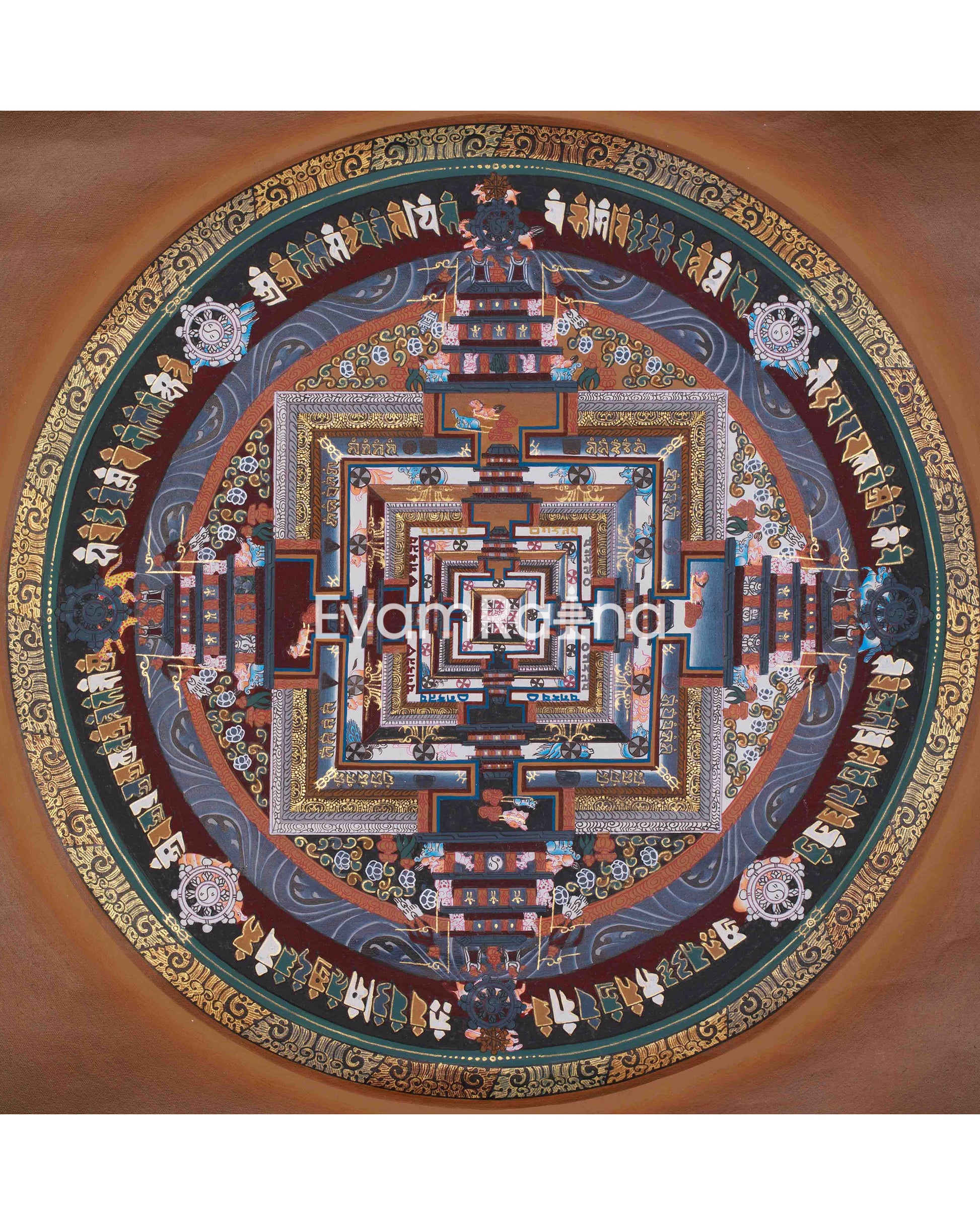 Traditional Thangka Of Kalachakra Mandala