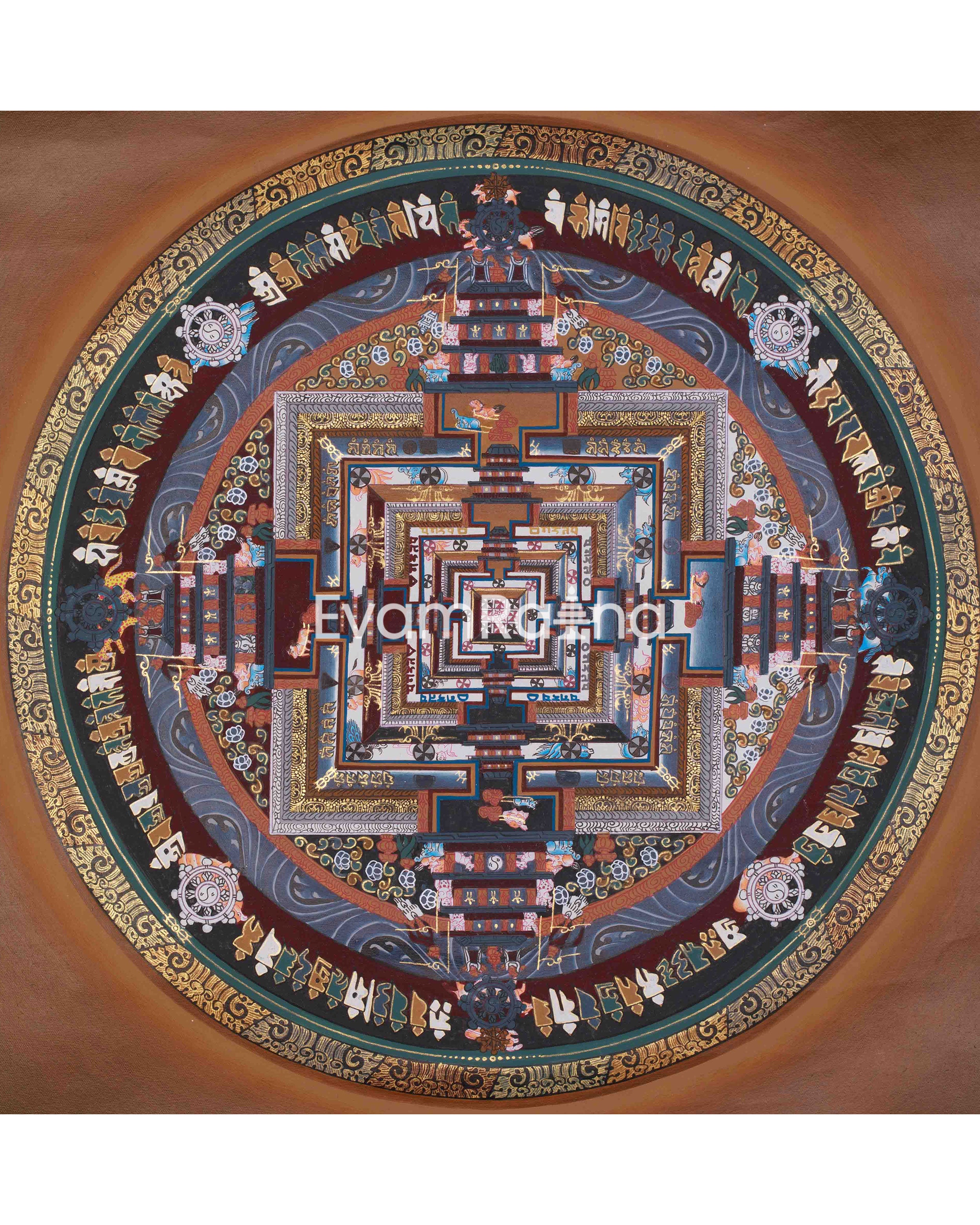Traditional Thangka Of Kalachakra Mandala