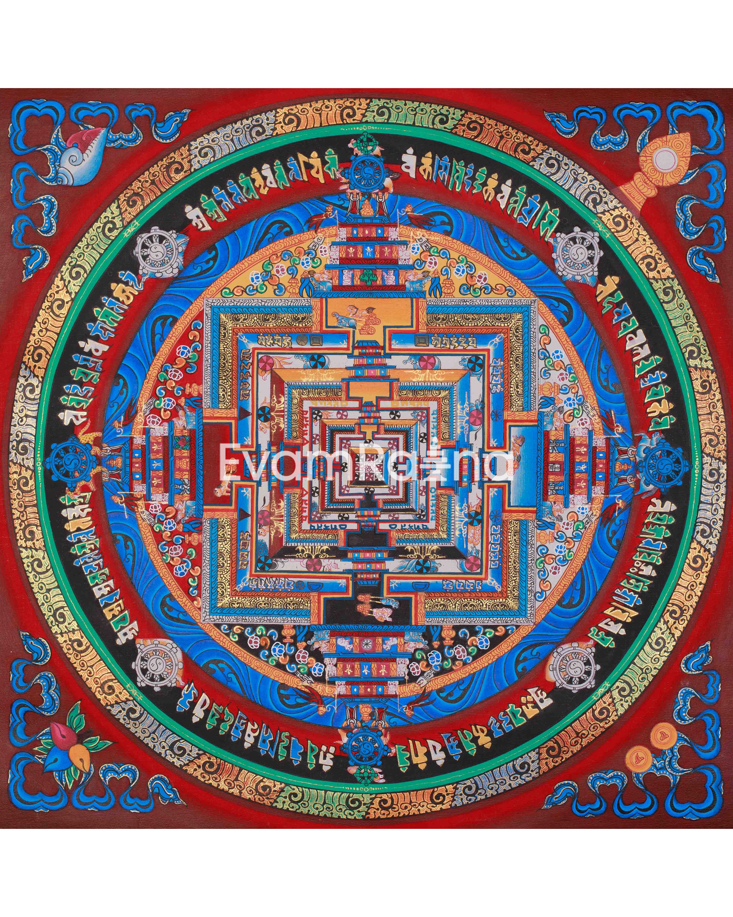 Spiritual Thangka Of Kalachakra Mandala