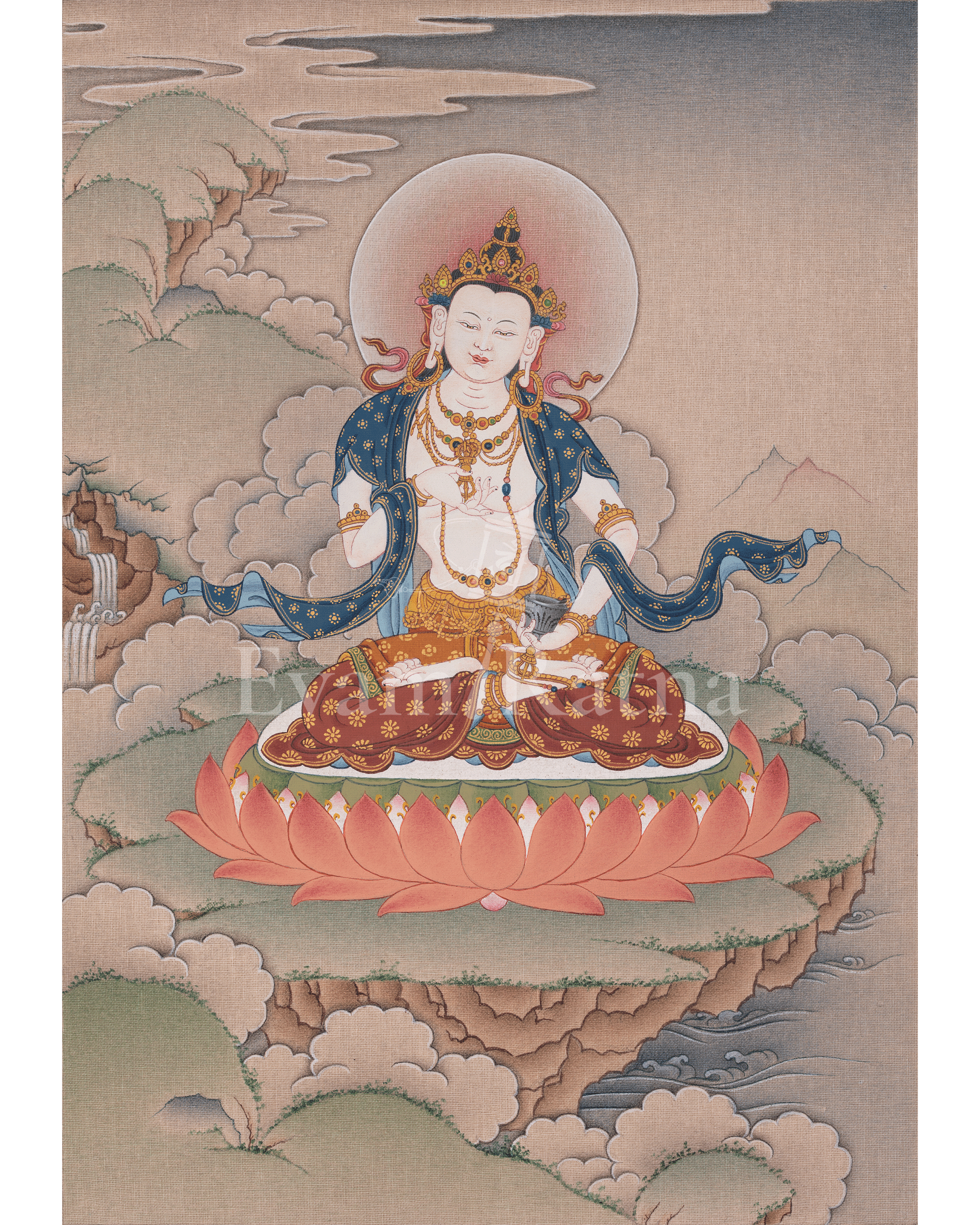 Vajrasattva Purification Art | Wisdom Deity | Spiritual Artwork