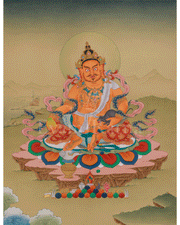 Dzambhala Wealth God Thangka | Tibetan Buddhist Prosperity Art